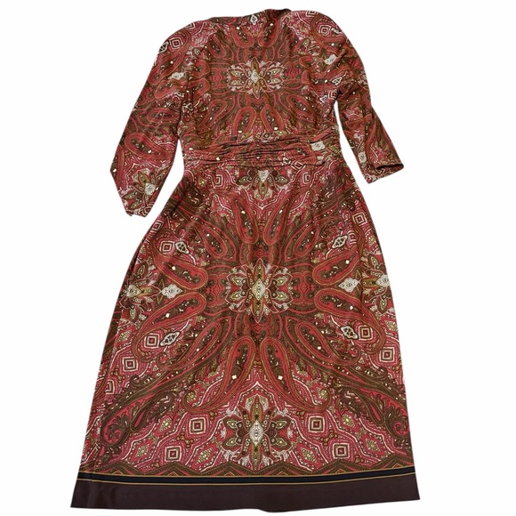 💙Anne Klein Red and Brown Paisley Dress - Picture 7 of 7